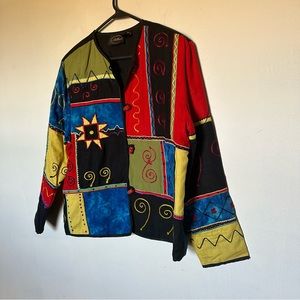 Vintage 90s patchwork artsy jacket (binWWW)